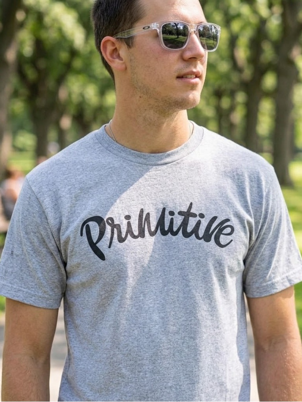 Primitive Gray Short Sleeve Tee Casual Streetwear